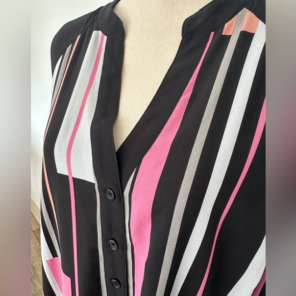 Michel Studio NWT midi striped dress sleeveless SZ 14 - Picture 2 of 5